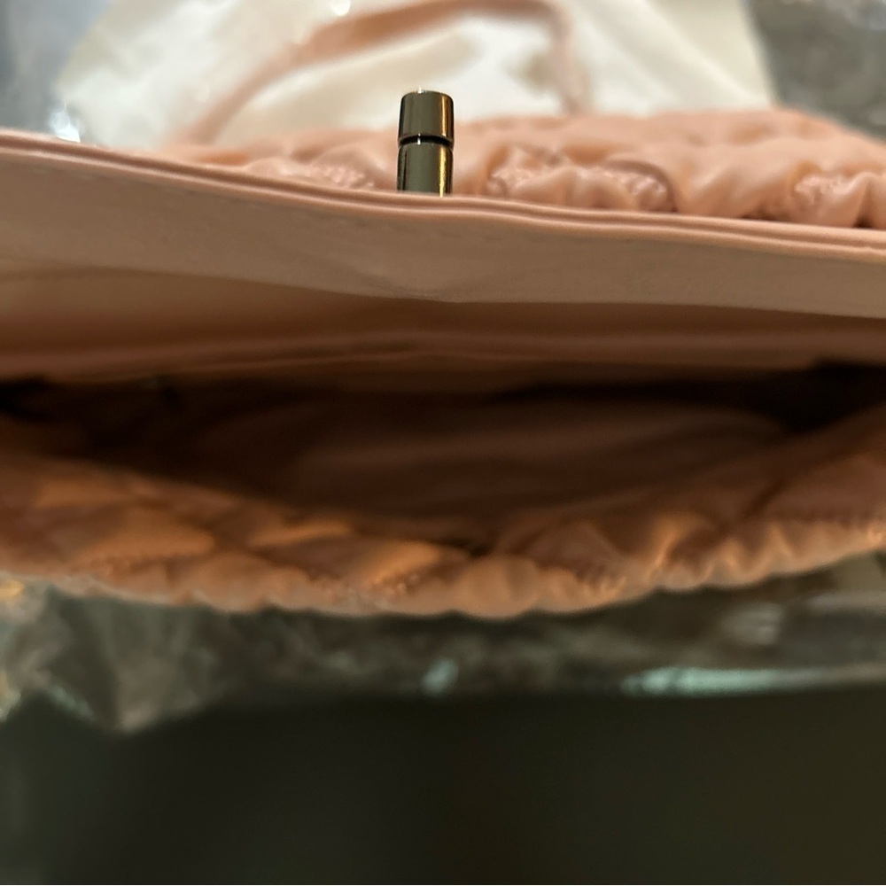 Gilda Paris Quilted Waffle Handbag Blush Pink Purse Studded Bag NWT - Picture 10 of 11